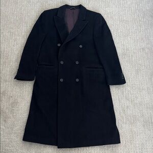 Oleg Cassini Cashmere blend full length over coat double breasted duster jacket